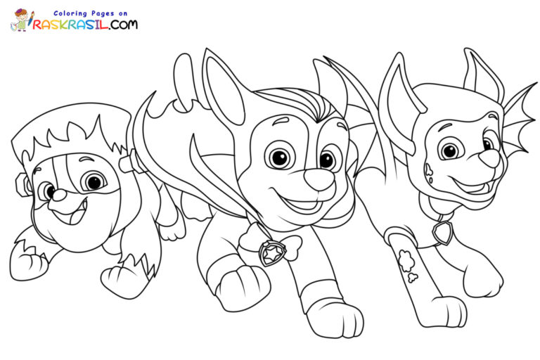 Coloriage Paw Patrol Halloween à Imprimer