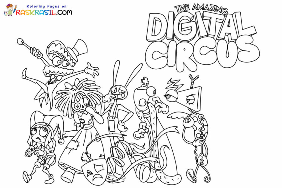 Ausmalbilder The Amazing Digital Circus zum Ausdrucken