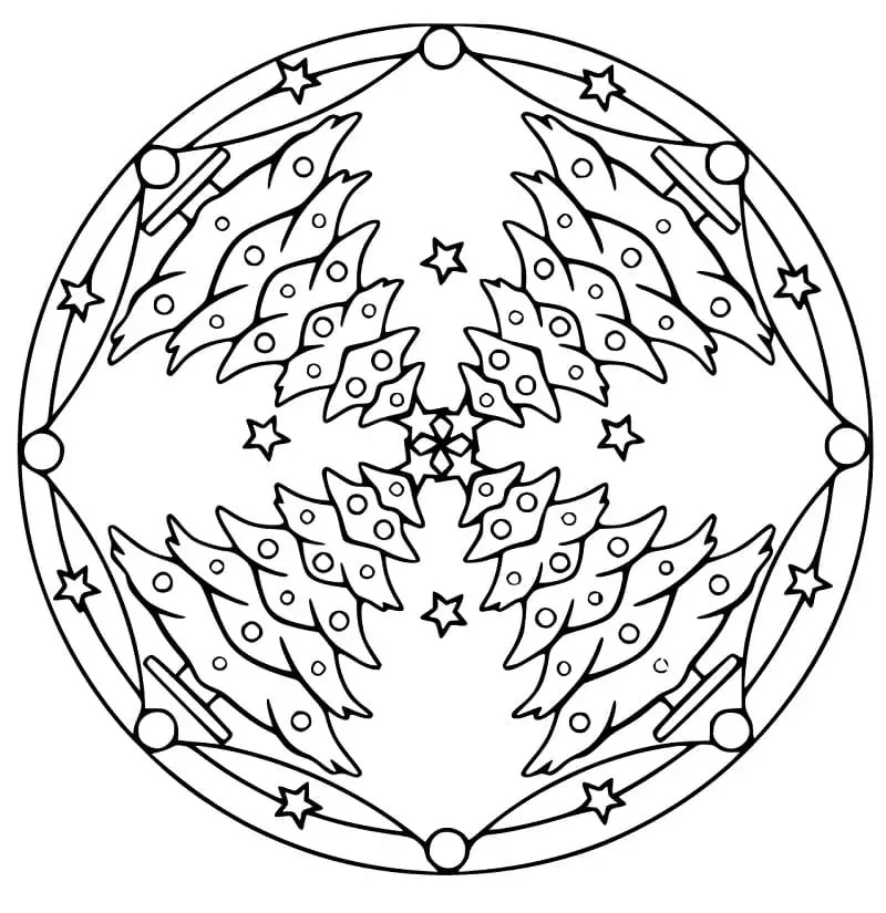 Ausmalbilder Weihnachts Mandala | Malvorlagen zum Ausdrucken
