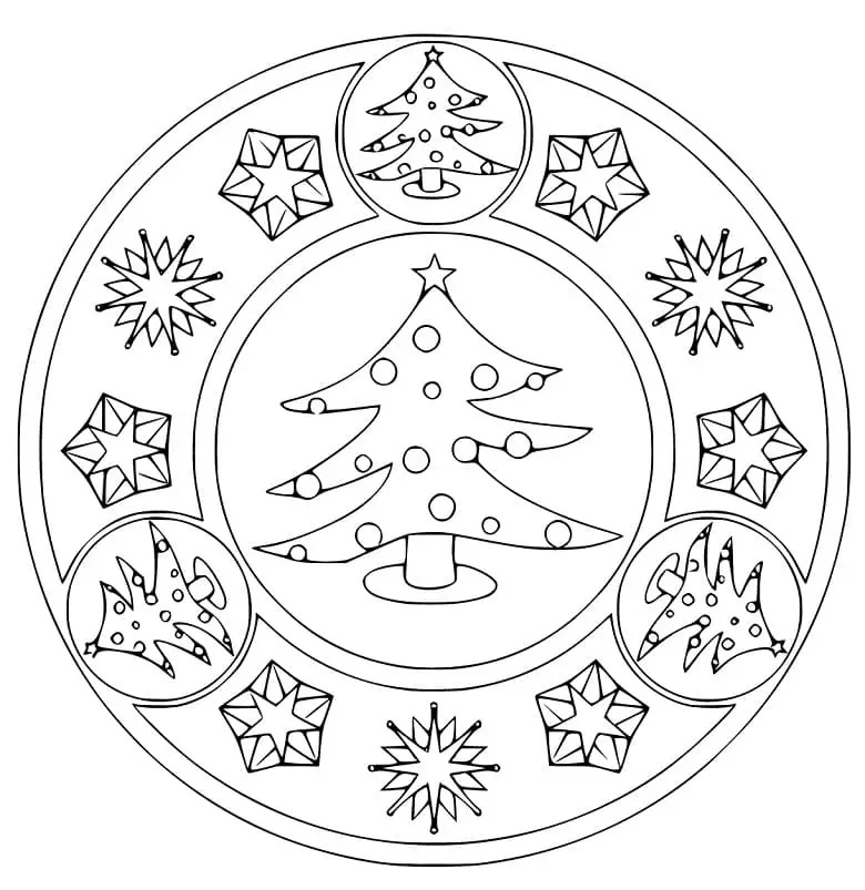 Desenhos de Mandalas de Natal para Colorir