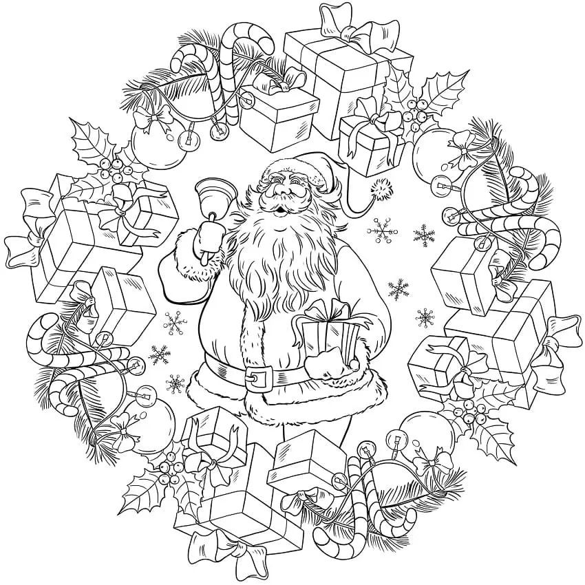 Christmas Mandala Coloring Pages