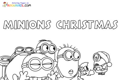 Minions Christmas Coloring Pages