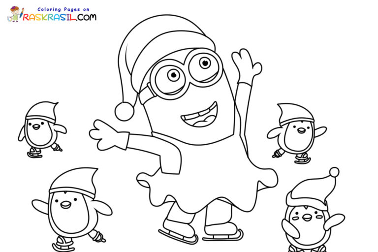 Minions Christmas Coloring Pages