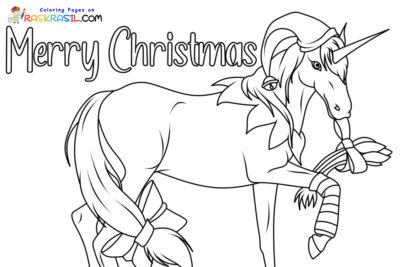 Christmas Horse Coloring Pages