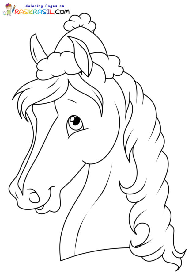 Desenhos de Cavalo de Natal para Colorir