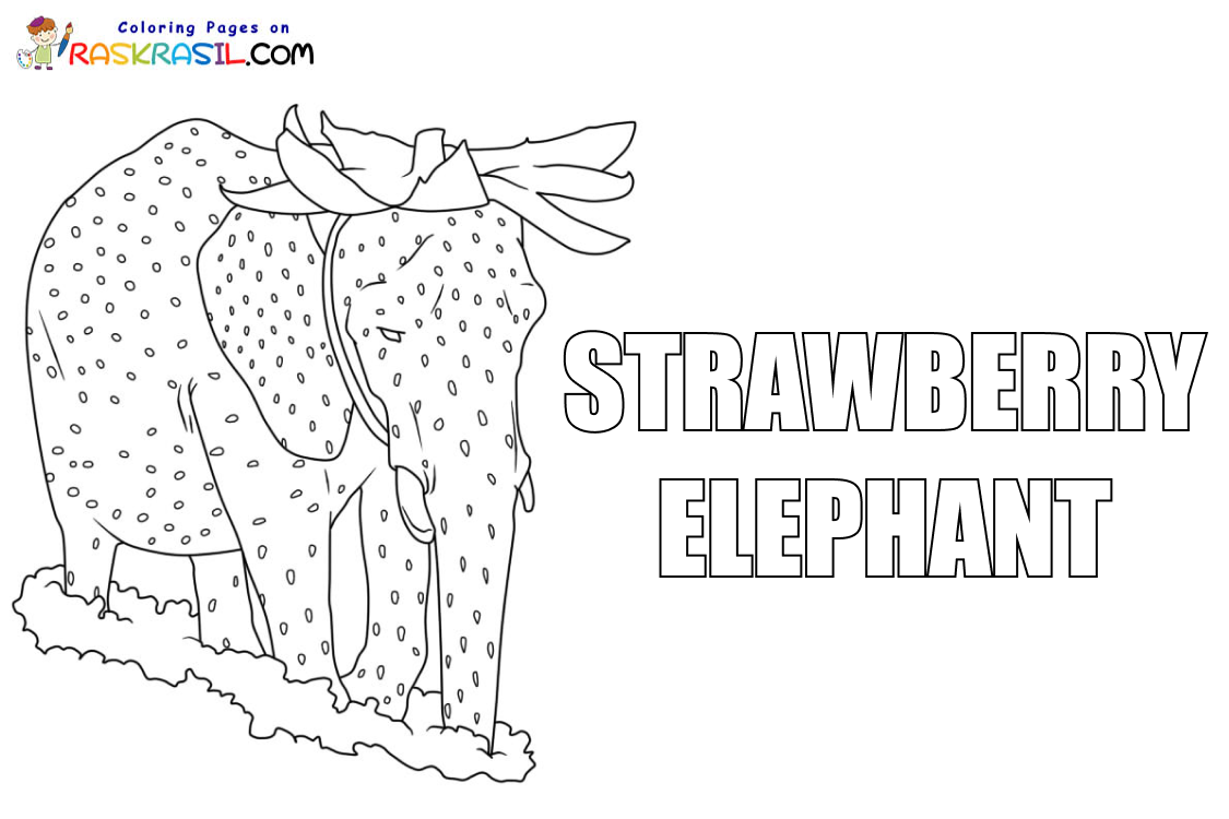 Strawberry Elephant Coloring Pages