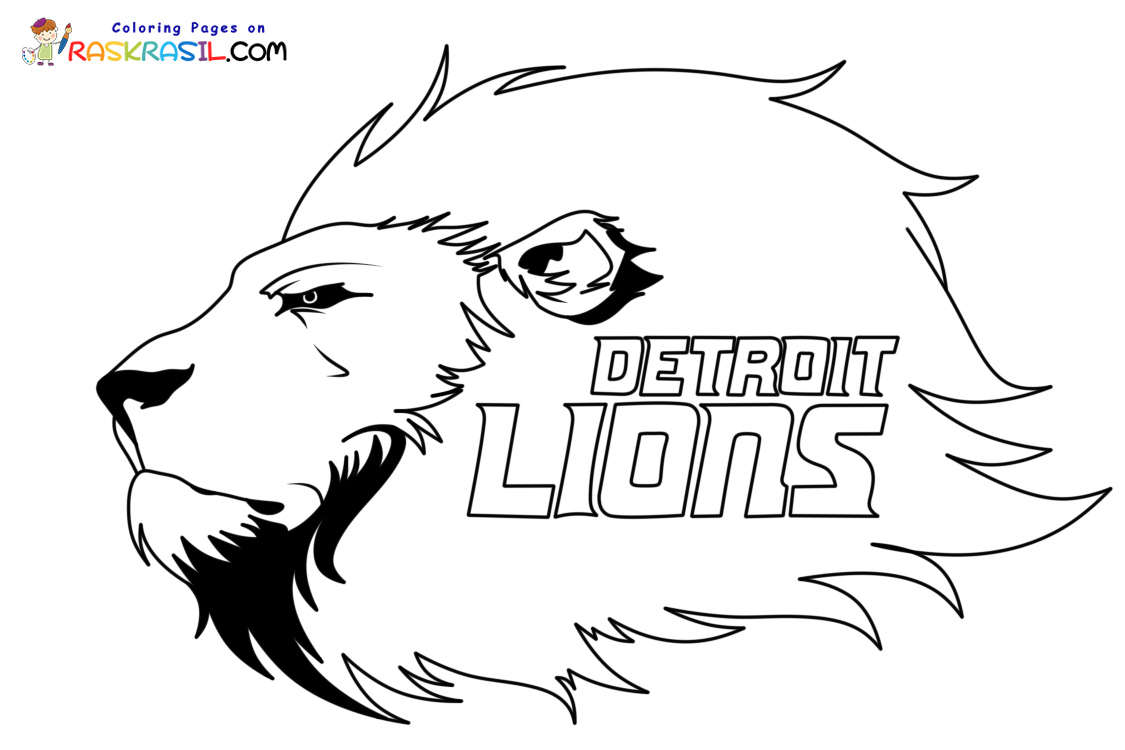 Detroit Lions Logo Black And White Sketch Coloring Page Detroit Lions Logo Black And White Sketch Coloring Page