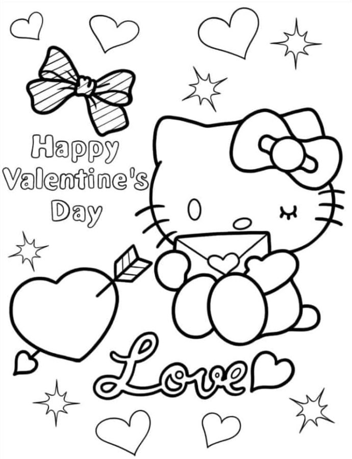 10 Hello Kitty Coloring Pages for a Purr-fect Valentine's Day