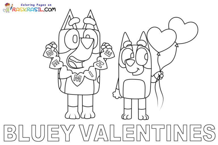 Bluey Valentine Coloring Pages