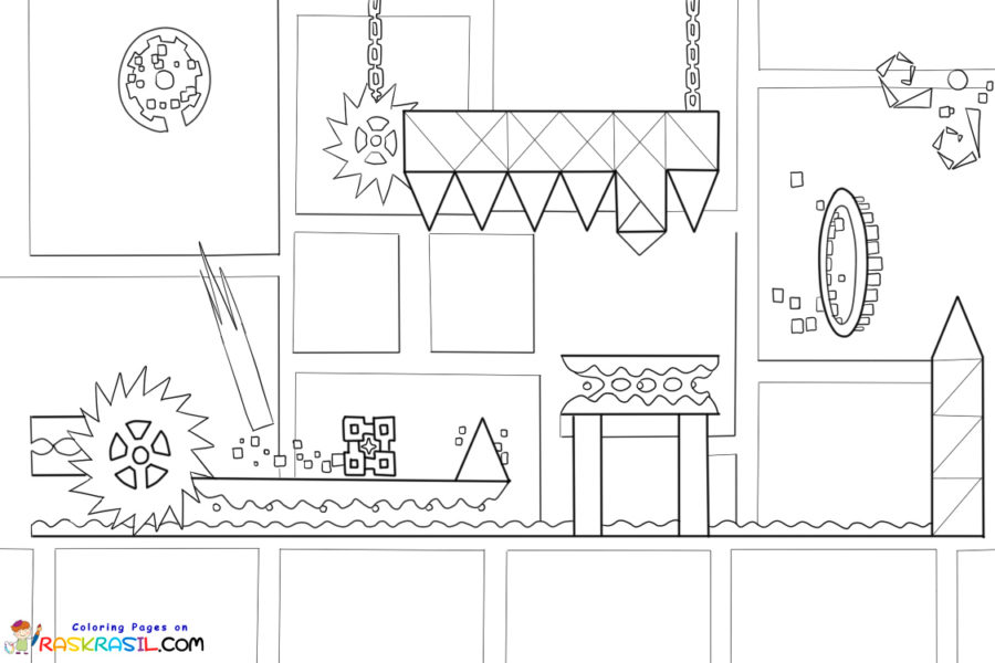 Coloriage Geometry Dash Imprimer
