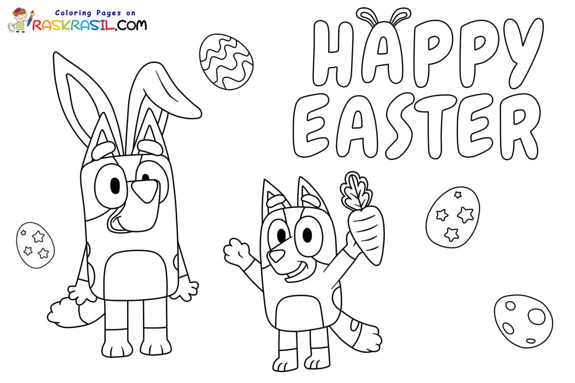 Bluey Easter Coloring Pages