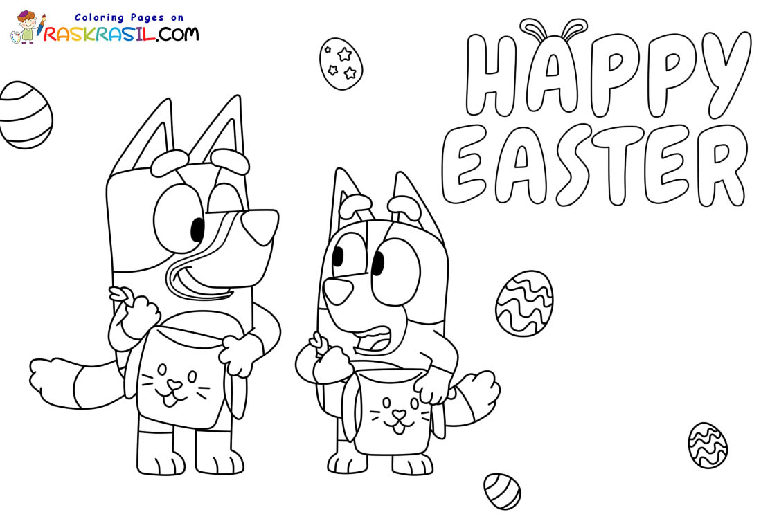 Bluey Easter Coloring Pages