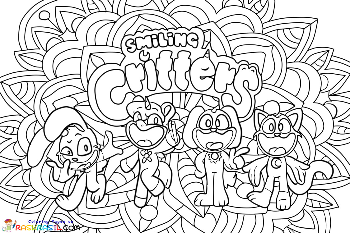Smiling Critters Mandala Coloring Pages