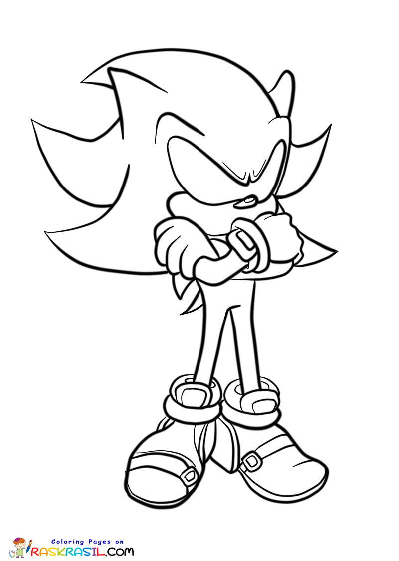 Dark Sonic Coloring Pages