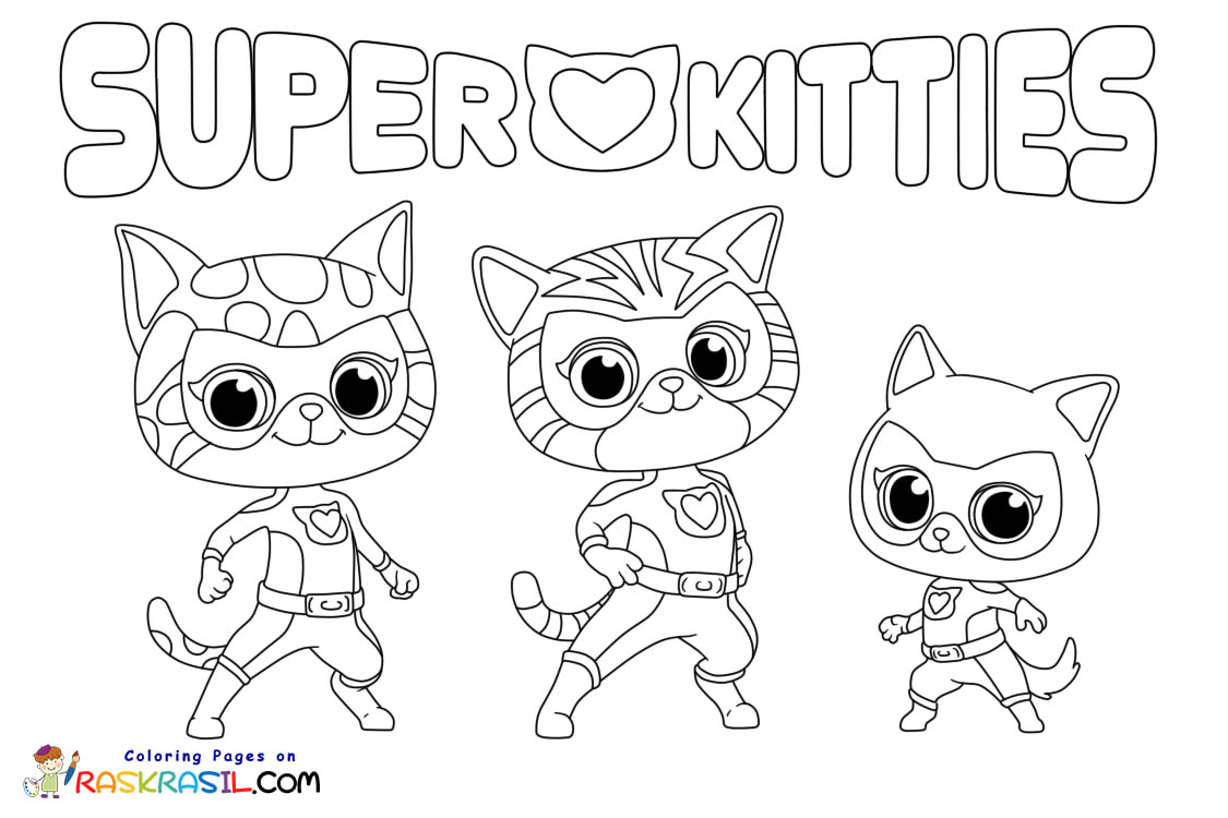 Coloring Page Super Kitty Coloring Page Super Kitty