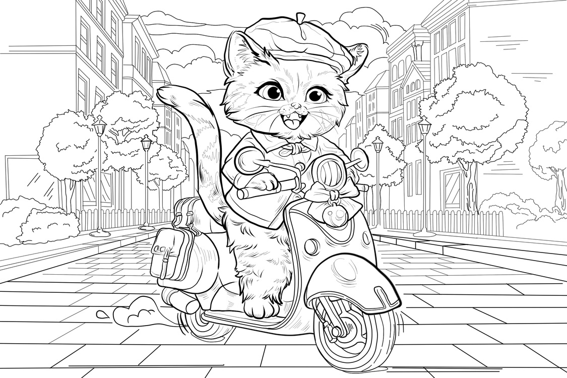 Raskrasil.com-Cute-Cat-Coloring-Page