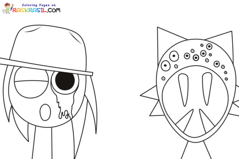 Sprunki Incredibox Coloring Pages - Raskrasil.com Tuner And Wenda Phase 5 Coloring Page Sprunki 768x512 