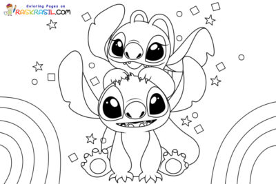 Stitch and Angel Coloring Pages | Free Printables