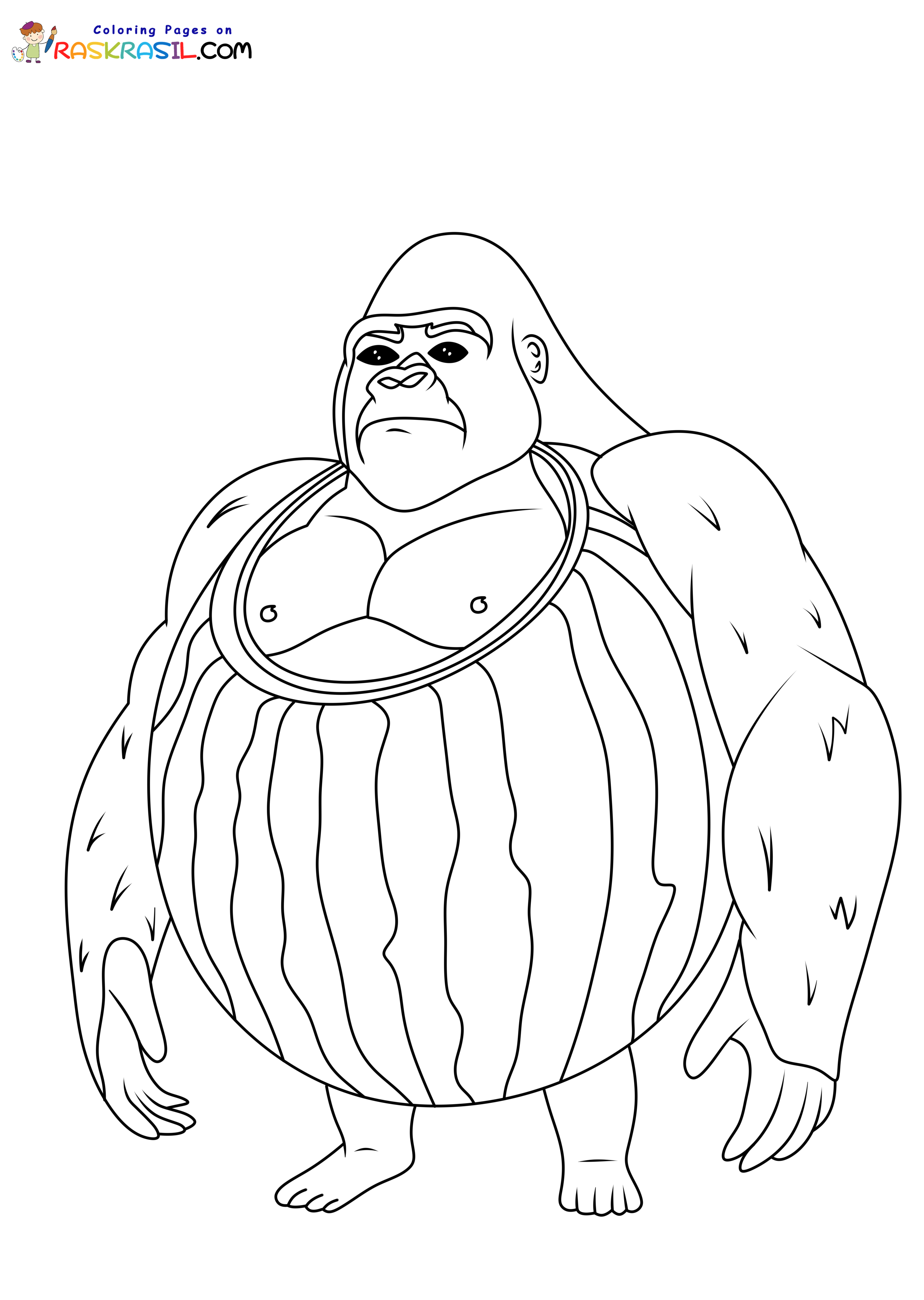 Raskrasil.com-Gorilo-Watermelondrilo-Coloring-Page
