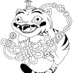 Raskrasil.com-KPop-Demon-Hunters-Coloring-Page-Derpy-Tiger