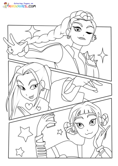 KPop Demon Hunters Coloring Pages | Free Printables