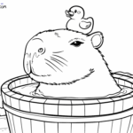 Raskrasil.com-A-capybara-washes-itself-in-a-barrel-Coloring-Page