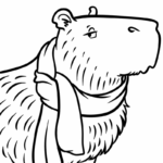 Raskrasil.com-Capybara-in-a-scarf-Coloring-Page