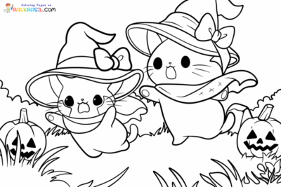 Halloween Cat Coloring Pages | Free Printables