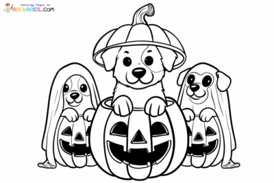 Halloween Dog Coloring Pages | Free Printables