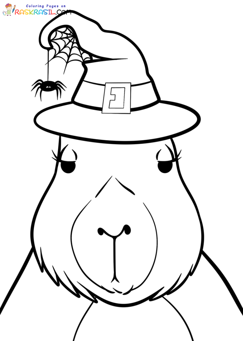 Disegni di Capibara di Halloween da Colorare