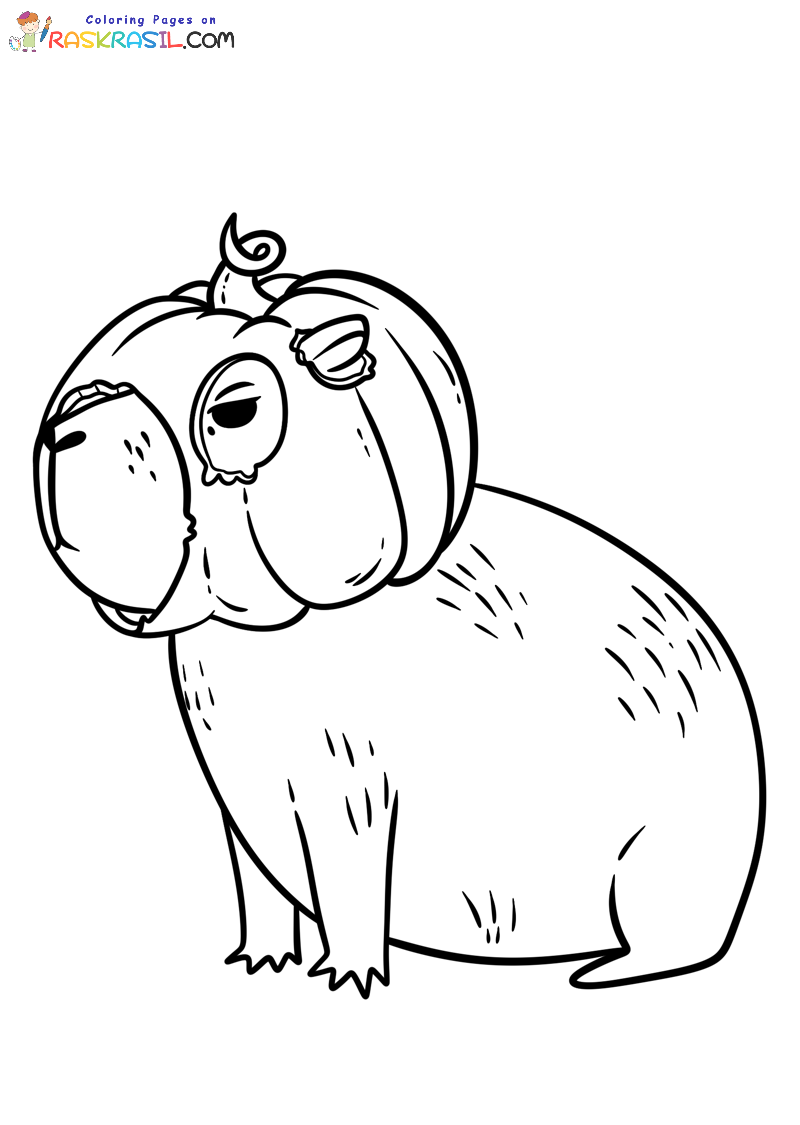 Disegni di Capibara di Halloween da Colorare