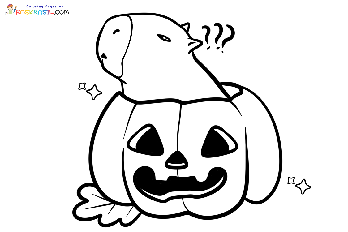 Disegni di Capibara di Halloween da Colorare