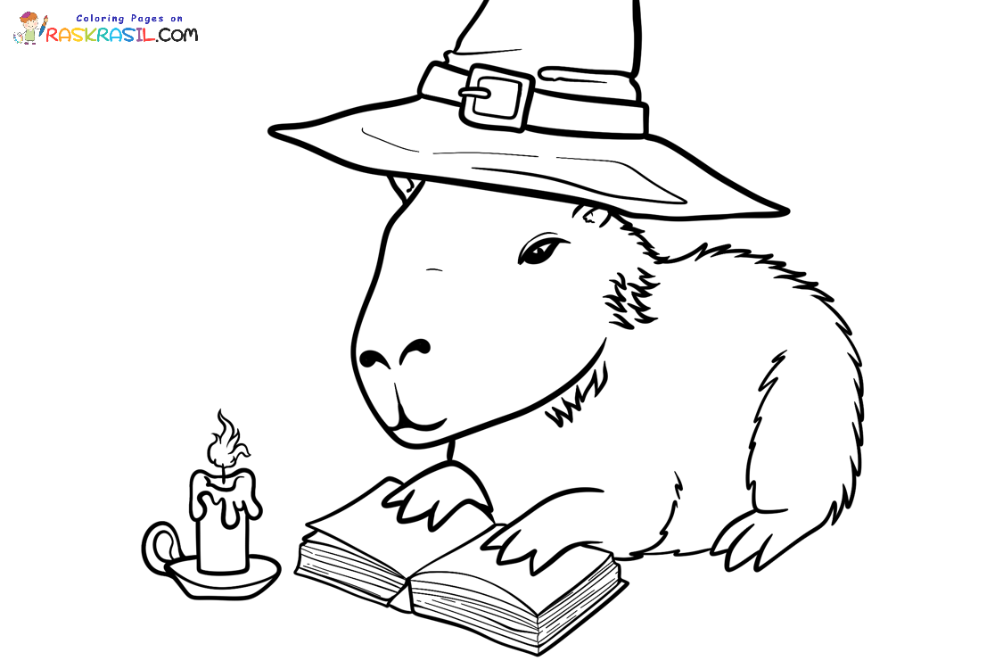Disegni di Capibara di Halloween da Colorare