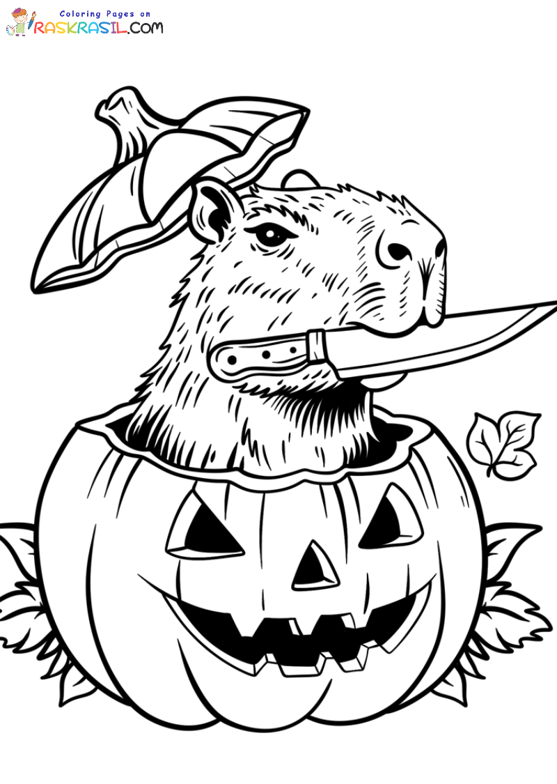 Disegni di Capibara di Halloween da Colorare