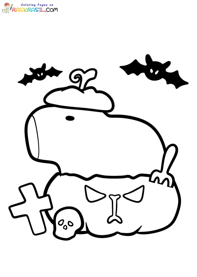 Disegni di Capibara di Halloween da Colorare