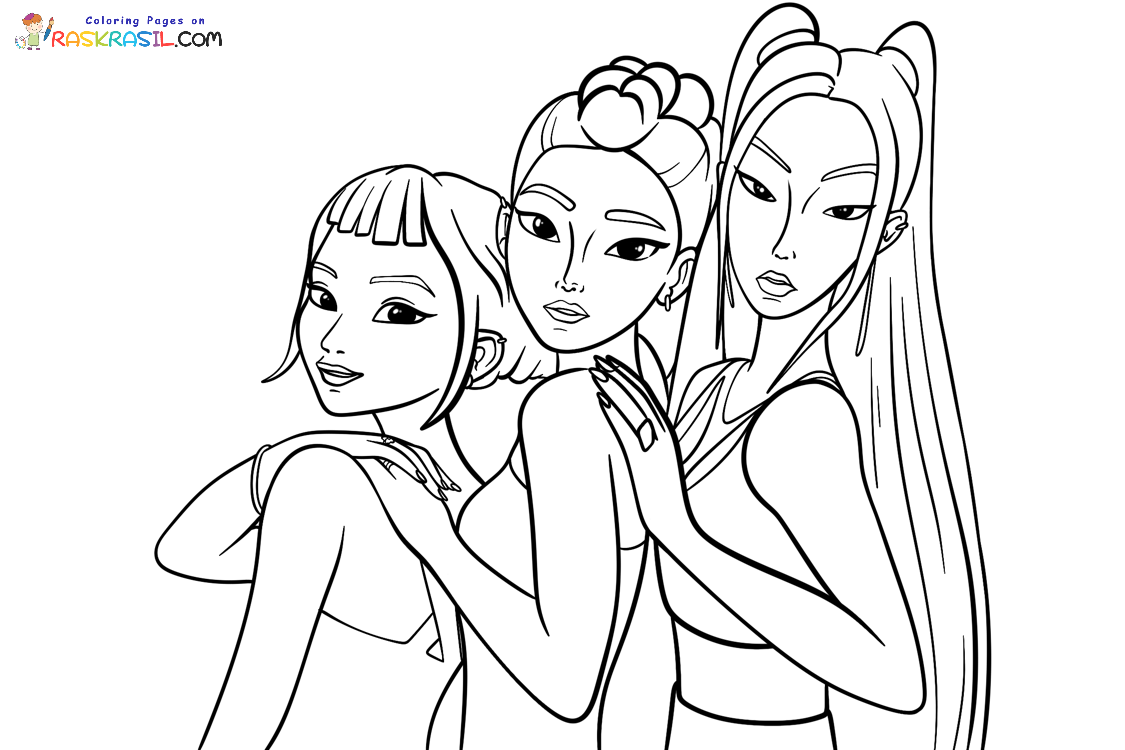 Raskrasil.com-Coloring-Pages-KPop-Demon-Hunters-Zoey-Rumi-and-Mira