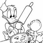 Raskrasil.com-Disney-Halloween-Coloring-Pages-Donald-Duck-with-duckling
