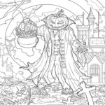 Raskrasil.com-Halloween-Coloring-Pages-for-Adults-Ghost-Pumpkin-Head