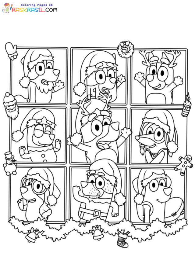 Bluey Jul Fargeleggingsark