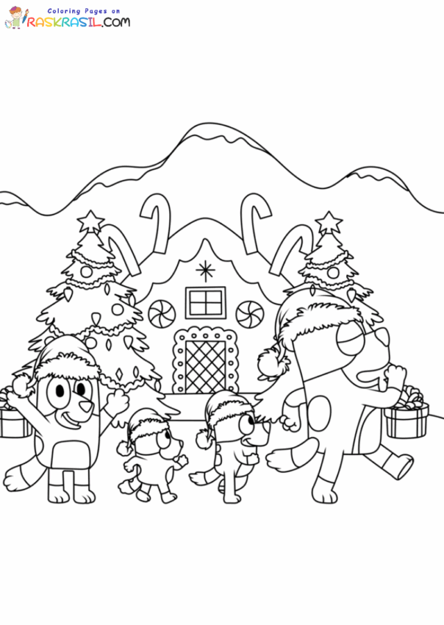 Bluey Jul Fargeleggingsark