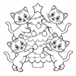 Raskrasil.com-Christmas-Cat-Coloring-Pages-Four-Cats-Around-a-Christmas-Tree