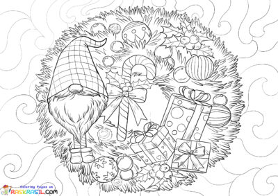 Christmas Wreath Coloring Pages | Free Printables