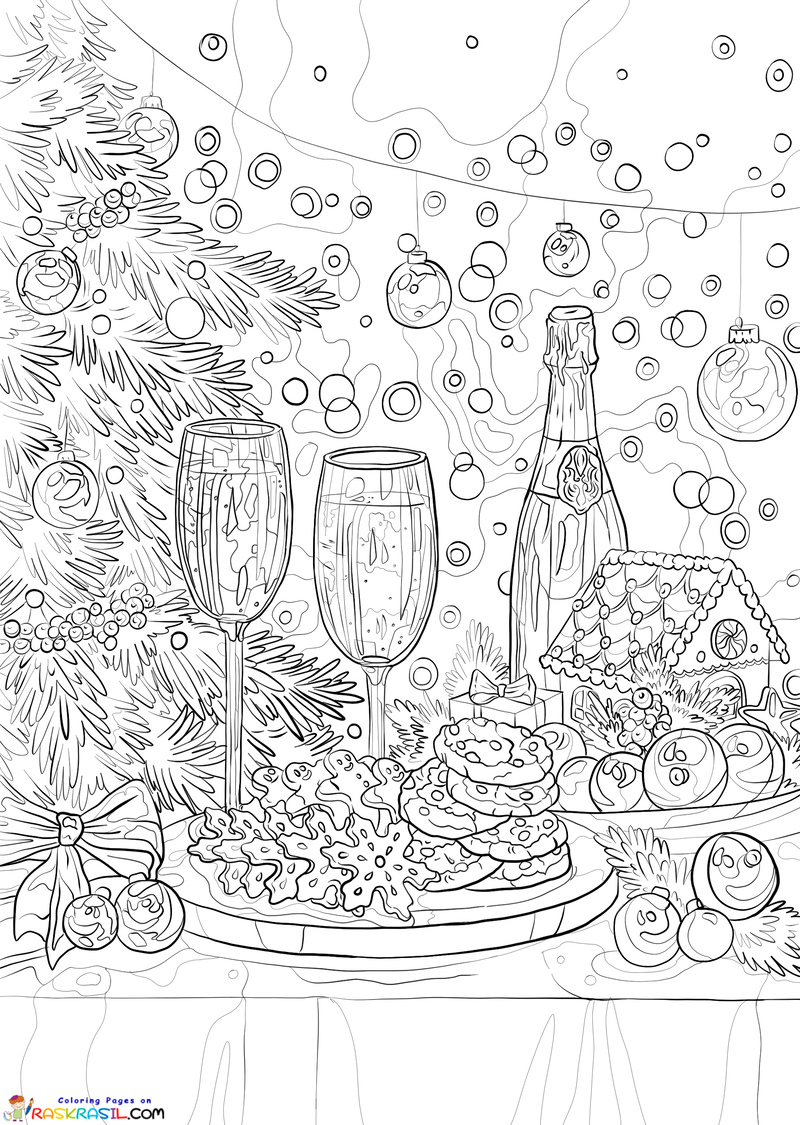 Raskrasil.com-Christmas-for-Adults-Coloring-Pages-Champagne-for-Christmas
