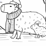 Raskrasil.com-Coloring-Page-of-Capybara-in-Winter