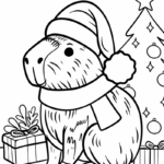 Raskrasil.com-Coloring-Page-of-Capybara-in-a-Scarf