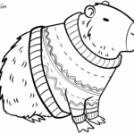 Raskrasil.com-Coloring-Page-of-Capybara-in-an-English-Sweater