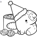 Raskrasil.com-Coloring-Page-of-Capybara-with-Cookies
