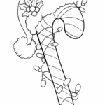 Raskrasil.com-Candy-Cane-Coloring-Page-in-a-Hat-and-Garland