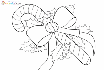 Candy Cane Coloring Pages | Free Printables