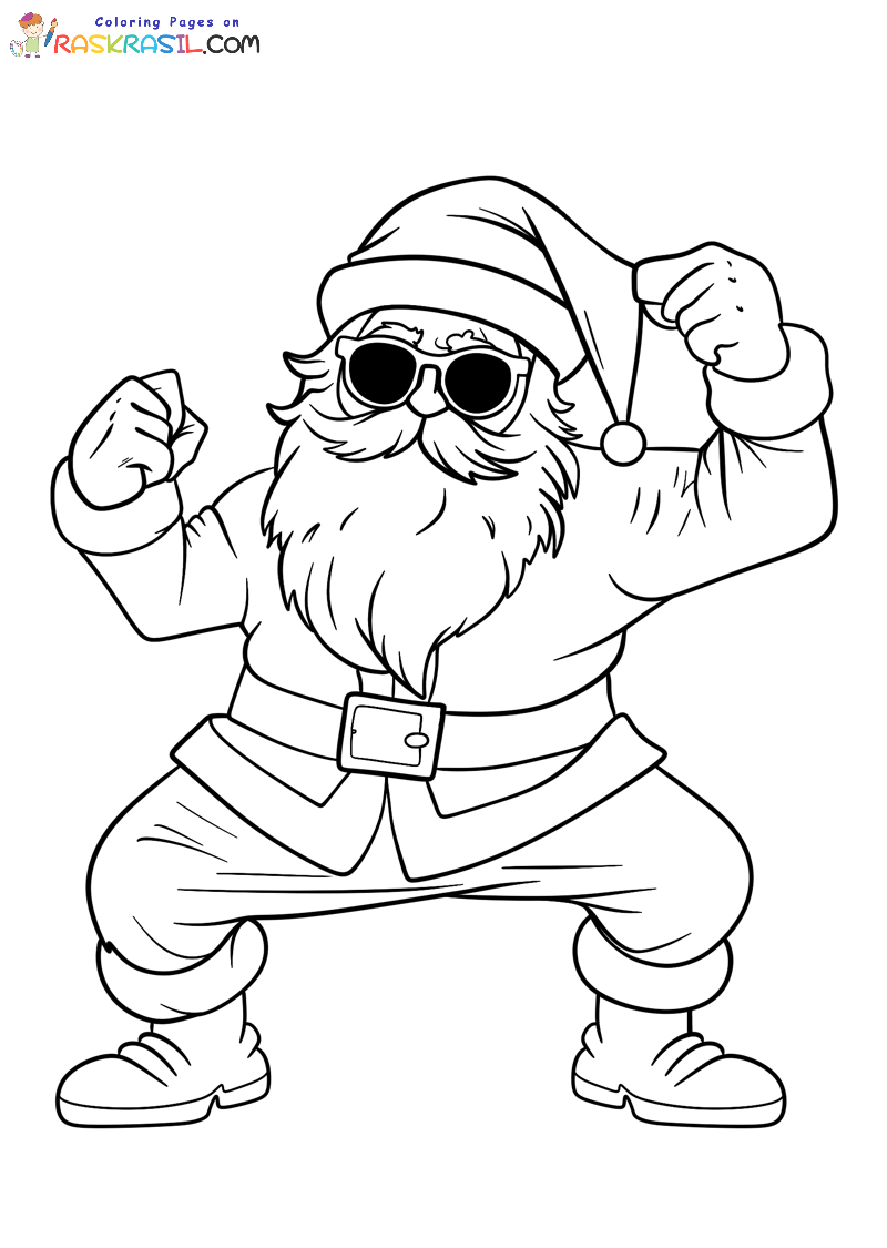 Raskrasil.com-Coloring-Page-Cool-Santa